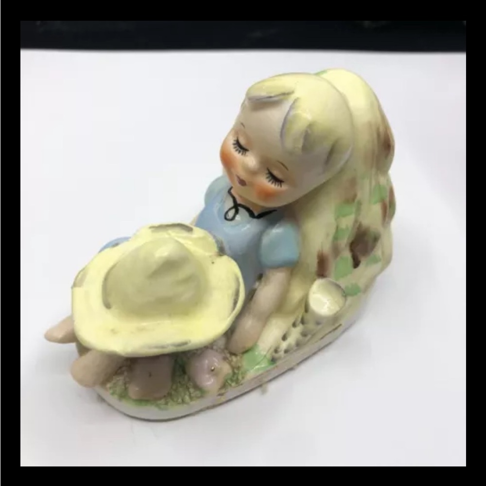 Vtg TMJ Nursery Rhymes Figurine Little Boy Blue porcelain 4x3x2  sweet baby boy